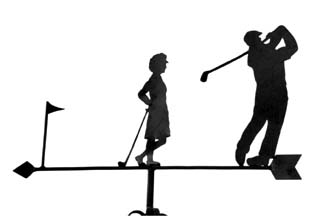 Golfing Couple weathervane